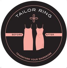 the tailoring logo for tailoring before and after it has been changed to pink