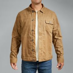 Flint and Tinder Flannel-Lined Waxed Trucker Jacket - Tall - Field Tan | Waxed Jackets | Huckberry Casual Outdoor Leather Jacket With Pockets, Casual Leather Jacket With Pockets For Outdoor, Rugged Long Sleeve Utility Jacket With Patch Pockets, Rugged Cotton Button-up Outerwear, Utility Outerwear With Corduroy Collar For Outdoor, Fall Outdoor Denim Jacket With Flap Pockets, Outdoor Denim Jacket With Patch Pockets And Long Sleeves, Classic Brown Utility Jacket For Streetwear, Fall Denim Jacket With Flap Pockets For Outdoor