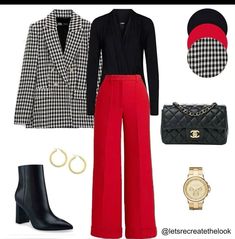 Red Dress Office Outfit, Red Pants Office Outfit, Red Pants Outfit Fall, Red Pants Fall Outfit, Blair Waldorf Wardrobe, Outfits Pantalon Rojo, Red Blazer Outfit Classy, Red Dress Winter Outfit, Red Pants Outfit Winter