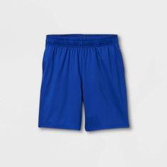 the blue shorts are on display against a white background