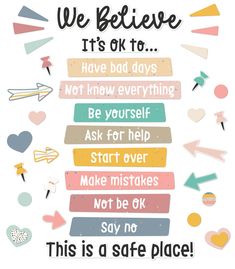 a poster with the words we believe it's ok to