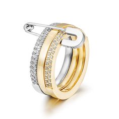 Stainless Steel | 316L. 14K Gold Plating. Hypoallergenic. Water Resistant. Modern Rings, Accessories Elegant, Triple Ring, Layered Rings, Stylish Rings, Custom Charms, Modern Ring, Classic Jewelry, Affordable Jewelry