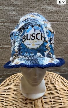 Stay stylish with our unique Beer Can Crochet Hat! Each hat is handcrafted with care and attention to detail, making them a one-of-a-kind addition to your wardrobe. The beer can design adds a touch of quirkiness to your outfit, making it a great conversation starter at parties and events. Made with high-quality yarn, this hat is both cozy and durable. Whether you're a beer lover or just appreciate a fun and creative accessory, our Beer Can Crochet Hat is the perfect choice for anyone looking to Crochet Beer Can Hat, Beer Can Hat, Crochet Beer, Bonnet Au Crochet, Crochet Unique, Creative Accessories, Bonnet Crochet, Cute Hat, The Beer