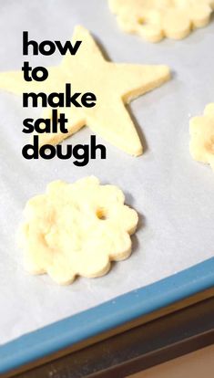 how to make salt dough in the shape of an airplane on a baking sheet with text overlay