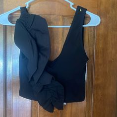 Zara Ruched Black Crop Top, Size Medium. Nwts. Retailed For $22.90 Black Ruched Blouse For Summer, Black Ruffled Crop Top, Ruched Black Crop Top For Summer, Zara Ruched Tops For Night Out, Fitted Ruched Zara Tops, Zara Ruched Party Tops, Black Ruched Crop Top For Party, Black Ruched Tops For Party, Black Stretch Ruched Blouse