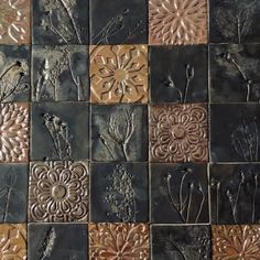 several different types of tile with flowers on them