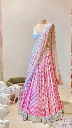 Pink Half Sarees Party Wear, Graduation Day Saree Ideas, Aditi Core, Lehenga Outfit, Pattu Langa, India Shopping, Indian Women Fashion