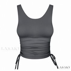 Lasaky - Yoga and Running Training Fitness Tank Top with Sleeveless Design, Adjustable Drawstring and Detachable Chest Pad for Outdoor Wear Fitness Tank Top, Workout Short, Hip Clothes, Sleeveless Outfit, Velvet Shirt, Yoga Top, Dark Wear, Satin Shirt, Cotton Tank Top