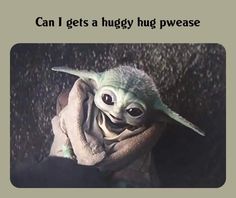 the baby yoda is smiling and holding his hands in front of him that says, i choose you