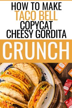 Overhead shot of copycat Taco Bell gordita crunches on plate. Gorditas Recipe Mexican, Gorditas Recipe, Taco Bell Copycat, Copycat Taco Bell, Taco Bell Recipes, Crunch Recipe, Copykat Recipes, Copycat Restaurant Recipes, Homemade Tacos