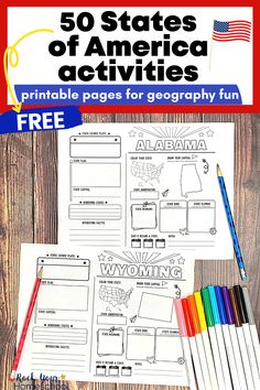 the 50 states of america activities printable pages for geography fun