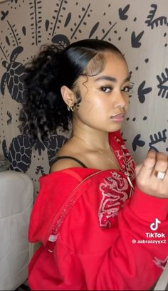 Lightskin Girl Hairstyles, Cute Easy Hairstyles For Short Thick Hair, Cute Slick Back Hairstyles Natural, Cute Curly Hairstyles Easy, Clean Curly Hairstyles, Slick Hairstyles Short Hair, Curly Hair Slick Back, Star Hairstyle, Natural Hair Styles Curly