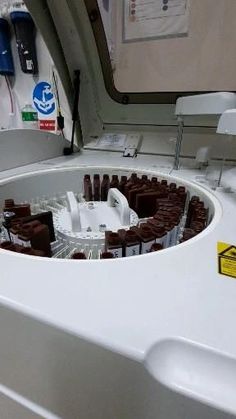 the inside of a machine that has chocolate in it