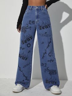 Fire Graphic, Jeans Design, Design Jeans, Designer Jeans, Graphic Patterns, Outfit Idea, Fashion Styles, Lettering Design, School Ideas