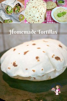 homemade tortillas are ready to be cooked in the oven and served on plates