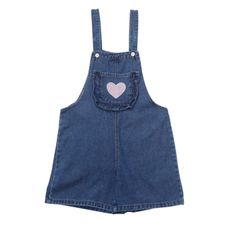 Sweet Love Heart Embroidered Overall Shorts sold by Littlepinko on Storenvy Cute Denim Overalls For Summer, Cute Summer Shortalls With Pockets, Cute Blue Summer Overalls, Cute Korean Fashion, Sweet Love, Loose Jeans, Drawing Clothes, Jeans Jumpsuit, Love Is Sweet