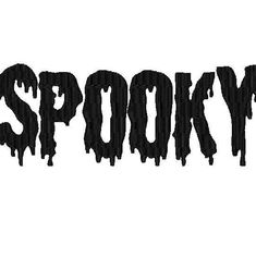 the word spooky spelled out in black ink