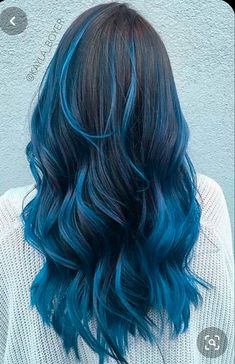 Blonde Hair With Purple, Hair With Purple, Vibrant Hair Color, Blue Hair Highlights, Purple Hair Highlights, Purple Lights, Dyed Hair Blue, Blue Ombre Hair, Dark Blue Hair