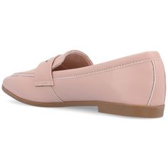 The Myeesha penny loafers from Journee Collection will have you walking around town in style and comfort. They have a beautiful soft luxe vegan leather block heel tapered square toe and 4 mm Tru Comfort Foam� padding for the perfect look and feel. An apron toe finishes the design for a vintage vibe. Square Toe Flats, Tapered Square, An Apron, Leather Block Heels, Vintage Vibe, Journee Collection, Penny Loafers, Vintage Vibes, Flat Shoes Women