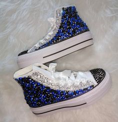 Custom Wedding Sneakers With Pearl & Rhinestone -Bling Canvas Bridal Shoes -Crystal Bride Shoes. Wedding Gift -Birthday Anniversary  Gift For Her. Fully binged with high-quality rhinestones and delicate pearl. Custom on a regular quality platform canvas shoes (no brand). Customize your pair for a personalized touch.  Order completion within a week, and enjoy free shipment. Party Sneakers With Bling, Embellished High-top Party Sneakers, White Party Sneakers With Rhinestones, White Rhinestone Party Sneakers, White Bling Sneakers For Party, Canvas Bridal, Bride Sneakers, Birthday Shoes, Pearl Wedding Shoes