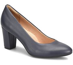 Elevate your look to new heights with these sleek pointed-toe pumps that sit atop sturdy block heels. From Sofft. Round Toe Medium Width Pumps For Work, Workwear Pumps With Medium Width And Round Toe, Business Casual Heels With Sculpted Heel, Elegant Block Heels With Removable Insole For Work, Sleek Block Heels With Round Toe For Work, Sleek Round Toe Block Heels For Work, Business Casual Heels With Reinforced Heel, Modern Business Casual Heels For Spring, Modern Spring Business Casual Heels