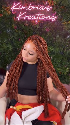 long ginger invisible locs Long Invisible Locs, Invisible Locs Hairstyles, Highschool Hairstyles, Invisible Locks, Box Braids Sizes, Invisible Locs, Dreads Girl, Ginger Hair Color, Faux Locs Hairstyles