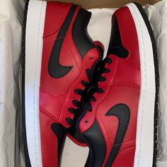 Deadstock As Always. Size: 8.5m/ 9.5w Any More Info Msg Me: +1(509)820-6618 University Red Leather Low-top Custom Sneakers, University Red Leather Custom Sneakers For Sports, University Red Low-top Jordan Shoes With Rubber Sole, University Red Low-top Jordan Shoes With Branded Insole, University Red Leather Jordan Shoes For Streetwear, Red Leather Skate Shoes With Boost Midsole, Red Low-top Leather Jordan Shoes, Red Leather Jordan Shoes For Streetwear, Sporty Red Leather Jordan Shoes