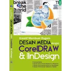 a book cover with an image of a globe and the words desain media coredraw and indesign