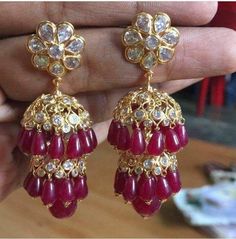 Gold Buttalu, Temple Jewellery Earrings, Gold Jhumka Earrings, Quran Hadith, Gold Earrings Wedding, Gold Jewelry Simple Necklace, Antique Bridal Jewelry, Indian Jewellery Design Earrings, Gold Pendant Jewelry