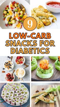 Stay full and satisfied with these 9 diabetes-friendly low-carb snacks! Perfect for those looking to maintain healthy blood sugar levels, these snacks include tasty options like cucumber shrimp bites, kale chips, and more. Ideal for anyone following a low-carb or diabetic diet. Save this pin for easy and nutritious snack ideas that won't spike your blood sugar! Best Foods For Type 1 Diabetics, Fruit Diabetics Can Eat, Healthy Low Carb Snacks Clean Eating, Best Snacks For Type 1 Diabetics, Healthy Snacks No Carb, Low Sodium Meals For Diabetics, Healthy Low Sugar Meals, Best Bread For Diabetics, Healthy No Carb Snacks