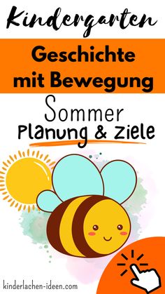 a poster with the words kindergarten geschiche mit bevegung and