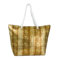 STRAW ROPE TOTE Size: One Size. Color: Bronze. Gender: female. Age Group: adult. Gold Shoulder Bag For Summer Travel, Gold Straw Bag For Summer, Trendy Gold Bag For Vacation, Trendy Gold Vacation Bag, Summer Gold Beach Shoulder Bag, Gold Travel Bag For Summer, Casual Gold Tote Bag, Gold Tote Beach Bag For Summer, Gold Tote Shoulder Bag For Beach