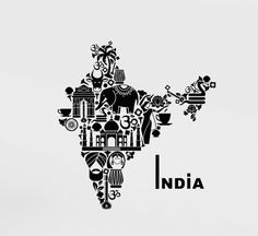 Indian Secularism Posters, Secularism In India Poster, India Mandala Art, Drawing In Circle, Indian Map, India Tattoo, Map Sketch, India Poster, Map Tattoos