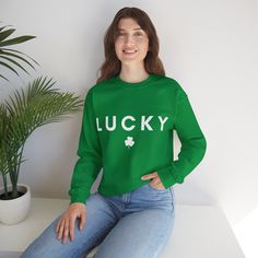 Get ready to embrace the St. Patrick's Day spirit with the perfect blend of comfort and style in the unisex heavy blend crewneck sweatshirt. Whether you're celebrating at home or out and about, this sweatshirt offers pure comfort with its polyester and cotton construction. This unique blend not only ensures a cozy feel but also enhances the appearance of any design, leaving them looking fresh and vibrant. The ribbed knit collar maintains its shape wash after wash, while the absence of itchy side seams guarantees a smooth and comfortable fit. It's the ideal choice for staying cozy and chic while spreading the festive vibes of St. Patrick's Day. -Made with a medium-heavy fabric blend of 50% cotton and 50% polyester (8.0 oz/yd² (271.25 g/m this sweatshirt feels cozy and is the perfect choice St. Patrick’s Day, Irish Sweater, St. Patricks Day, Fashion Hub, St Pattys, St Pattys Day, Saint Patrick, St Patricks, Cut And Style