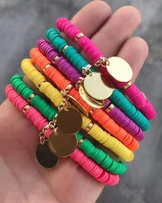 Arm Candy Bracelets, Bracelet Styles, Clay Bead Bracelet, Bracelets Handmade Diy, Clay Bracelet, Diy Bracelets Easy, Diy Bracelet Designs, Beads Bracelet Design