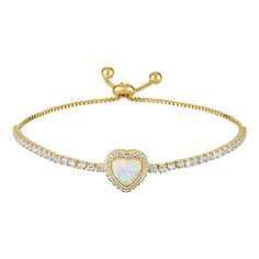 Accessorize in style with this 14k Gold Over Silver Opal Adjustable Bracelet. Click on this JEWELRY & WATCHES GUIDE to learn about fit, styles, materials and more! Accessorize in style with this 14k Gold Over Silver Opal Adjustable Bracelet. Click on this JEWELRY & WATCHES GUIDE to learn about fit, styles, materials and more! FEATURES Length: 10 in. Clasp: bolo Nickel free Metal: sterling silver Plating: 14k gold Finish: polished Packaging: boxed ImportedSTONE DETAILS Stone type: lab-created opa Adjustable Bracelet, Womens Jewelry Bracelets, Gold Finish, In Style, Jewelry Watches, Jewelry Bracelets, Opal, Lab, Plating