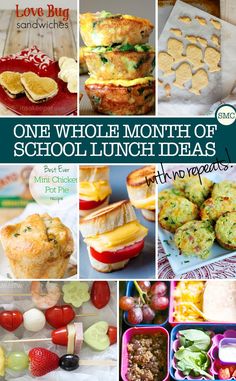 one whole month of school lunch ideas