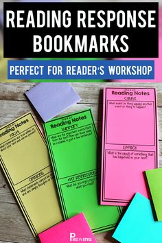 the reading response bookmarks are perfect for reader's workshop