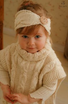 KNITTING PATTERN cable poncho Robyn with a headband toddler Knitting Pattern Poncho, Headband Knitting Pattern, Toddler Poncho, Headband Knitting, Poncho Knitting, Cable Headband, Knitting Patterns Boys, Baby Poncho, Knit Headband Pattern