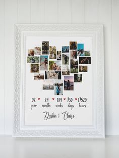 a white framed photo with many photos in it and the words, love is all around