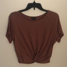 Express Size S Brown Thin Material, Knot In Front Middle 60% Cotton, 40% Modal Never Worn! Brand New Hadestown Ensemble, Brown T Shirt, Brown Tshirt, Style Board, Fashion Advice, Knot, Brand New, Women Shopping, T Shirt