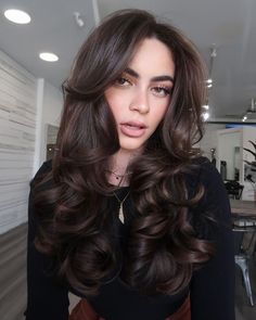 29 Fall Hair Color Ideas for Brunettes 2024: Trendy and Fun Styles for Every Hair Length Soft Voluminous Curls, Cherry Chocolate Brunette Hair, Curls Medium Hair, Soft Curls Hairstyles, Soft Curls For Long Hair, Brown With Subtle Highlights, Soft Curls For Medium Hair, Chocolate Brunette Hair Color, Hair Color Cherry Coke