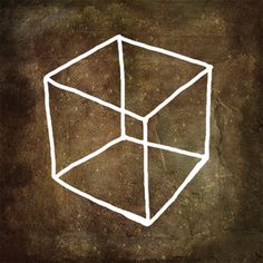 a drawing of a cube on the ground