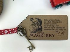 a keychain with a christmas message attached to it