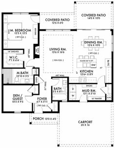 the floor plan for a two bedroom house with an attached bathroom and living room area