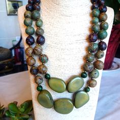 Eco Friendly Seed Necklace Made By An Artisan Jeweler In Ecuador. Looks Chunky But Is Not Heavy. Artisan Green Jade Beaded Necklace, Hand-strung Green Beaded Necklaces Southwestern Style, Green Nickel-free Southwestern Necklace, Turquoise Jade Hand-strung Beaded Necklace, Southwestern Multicolor Hand-strung Necklaces, Tagua Jewelry, Womens Jewelry Necklace, Seeds, Jewelry Necklaces