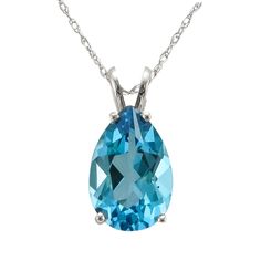 false Classic Blue Pear-shaped Necklace, Fine Jewelry Blue Topaz Pear-shaped, Blue Pear-shaped Blue Topaz Necklace, Blue Pear-shaped Cubic Zirconia Necklace, Luxury Faceted Blue Topaz Necklace, Pear Pendant, Blue Topaz Necklace, Blue Topaz Pendant, Topaz Pendant