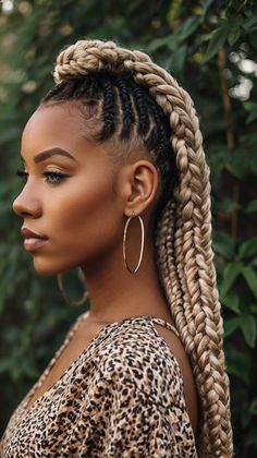 hairstyles to do with goddess box braids Thinning Hair, Box Braids Hairstyles, Half Up