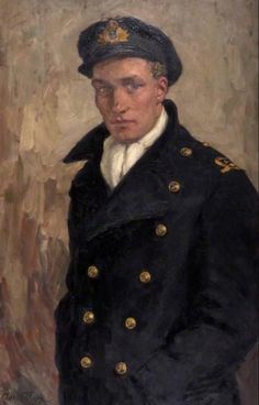 an oil painting of a man in uniform