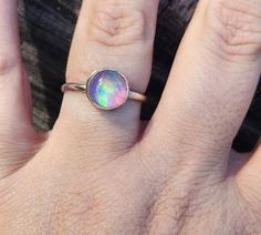 Multi Fire Doublet Aurora Opal Ring - 925 Sterling Silver Ring - Opal Ring  - Size- 8x8 MM - Dainty Gemstone Cabs Ring - Minimalist Jewelry This Sterling Silver Gemstone Ring is perfect as a gift item, for you and especially your loved ones. We Also Accept Wholesale Or Orders And All Kinds Jewelry & Gemstones Re Available In Small And Bulk Quantity. For Any Query Please Contact Us. * All our jewelry is Micron Plated which is higher quality as compared to Standard Plating * Please note that there will be slight variations in stone texture and color shades in the actual product that you receive. Stone quality or grade will be same. Product Info  Gemstone -- Aurora Opal Size -- 8x8 MM. Metal -- 925 Sterling Silver Style: Minimalist Manufacturer -- In India  Stone Color - Multi  Band Color - S Iridescent Sterling Silver Round Jewelry, Iridescent Round Sterling Silver Jewelry, Minimalist Iridescent Round Jewelry, Iridescent Sterling Silver Crystal Promise Ring, Nickel Free Sterling Silver Opal Ring, Nickel-free Opal Promise Ring, Iridescent Sterling Silver Rings For Gifts, Iridescent Sterling Silver Promise Ring, Handmade Iridescent Sterling Silver Ring